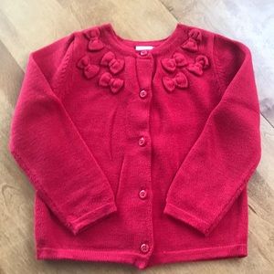 Red cardigan